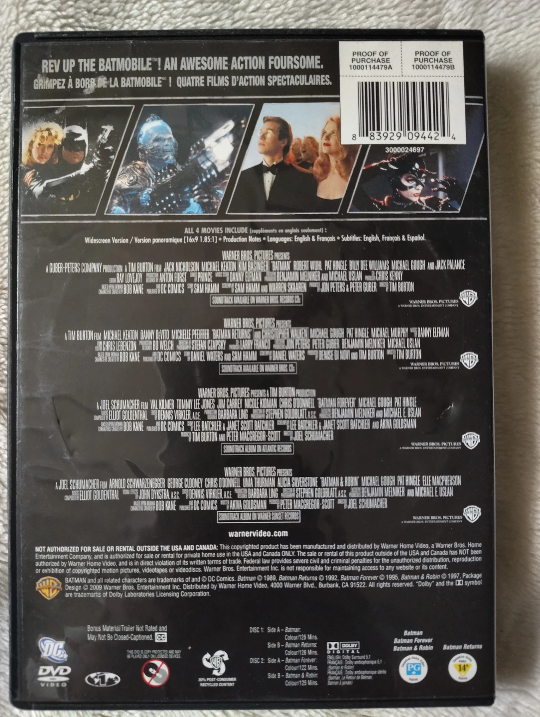 Batman Collection 4 Film Favourites DVD Set - photo 2
