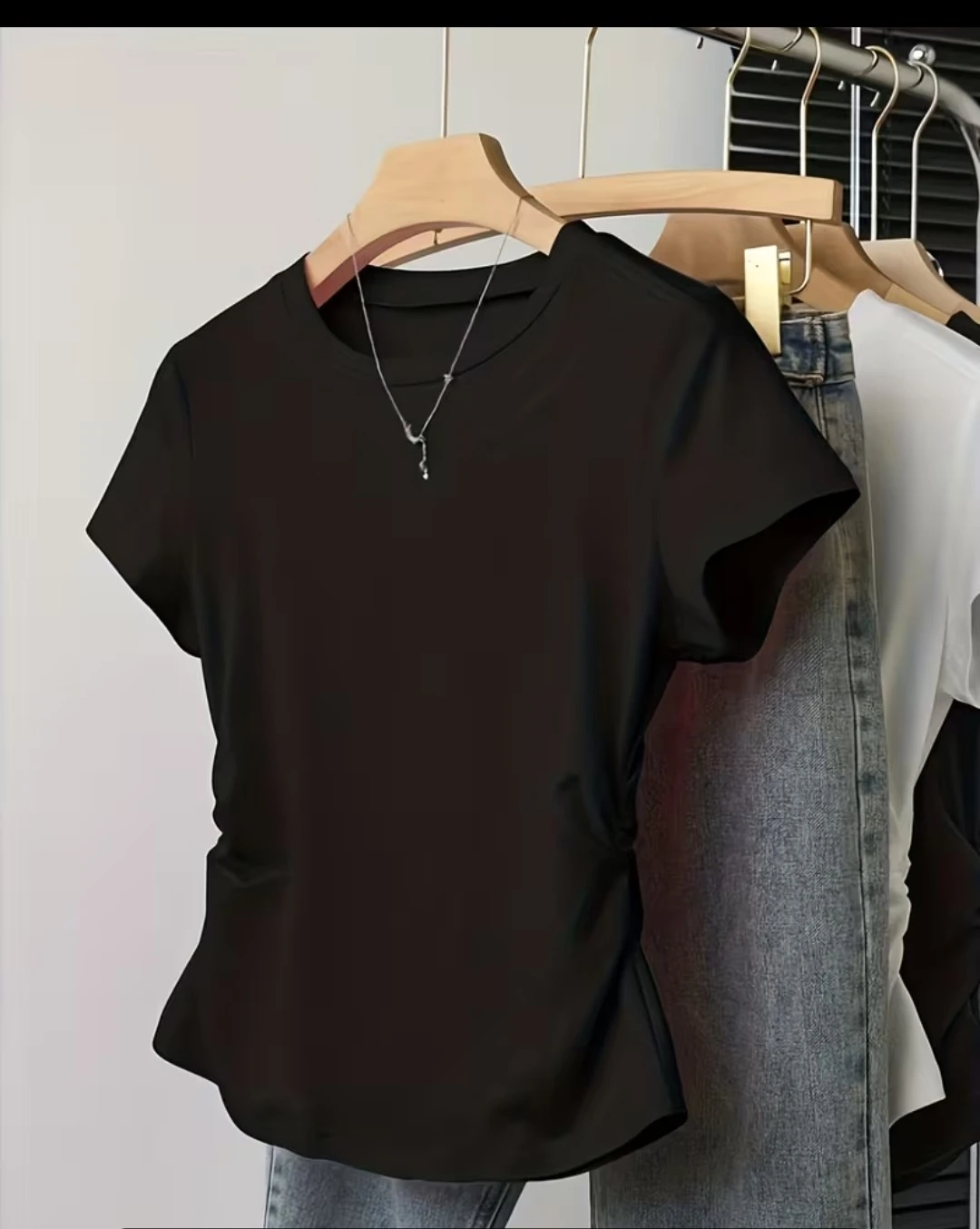 Set of 3 Women's T-Shirts (White, Gray, Black) Size 5 - photo 4