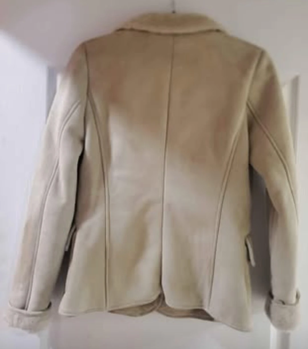 Jil Sander Beige Suede Leather Shearling Lined Blazer Jacket - photo 2