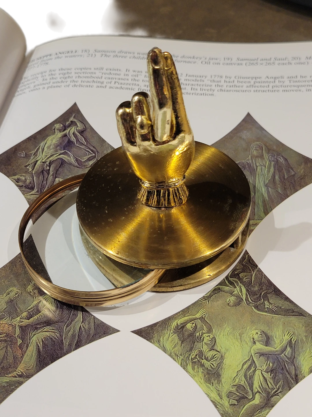 Vintage Mudra Buddha Hand Figurine with Magnifying Glass