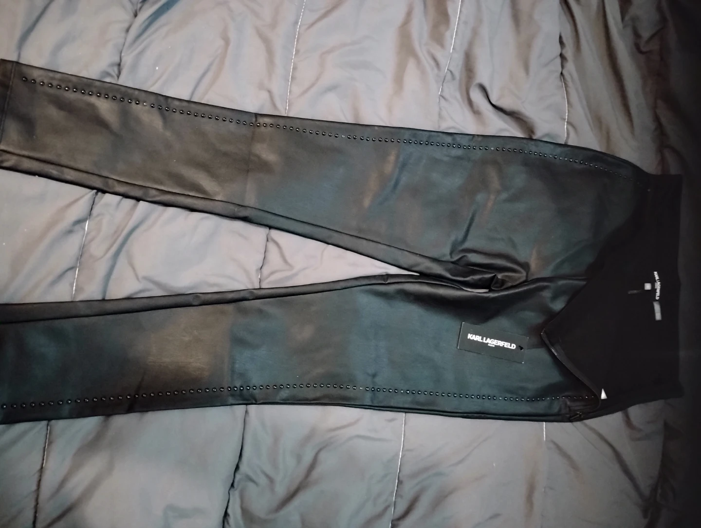 Karl Lagerfeld Black Faux Leather Pants Size 6 - photo 5