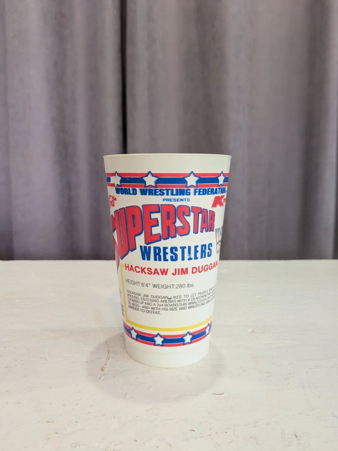 WWF Superstar Wrestlers Hacksaw Jim Duggan Cup