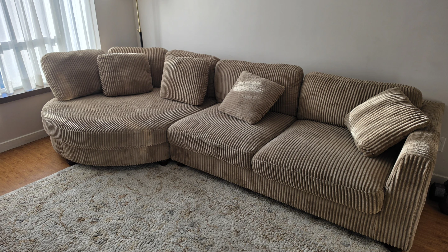 Corduroy Sectional Sofa - photo 3