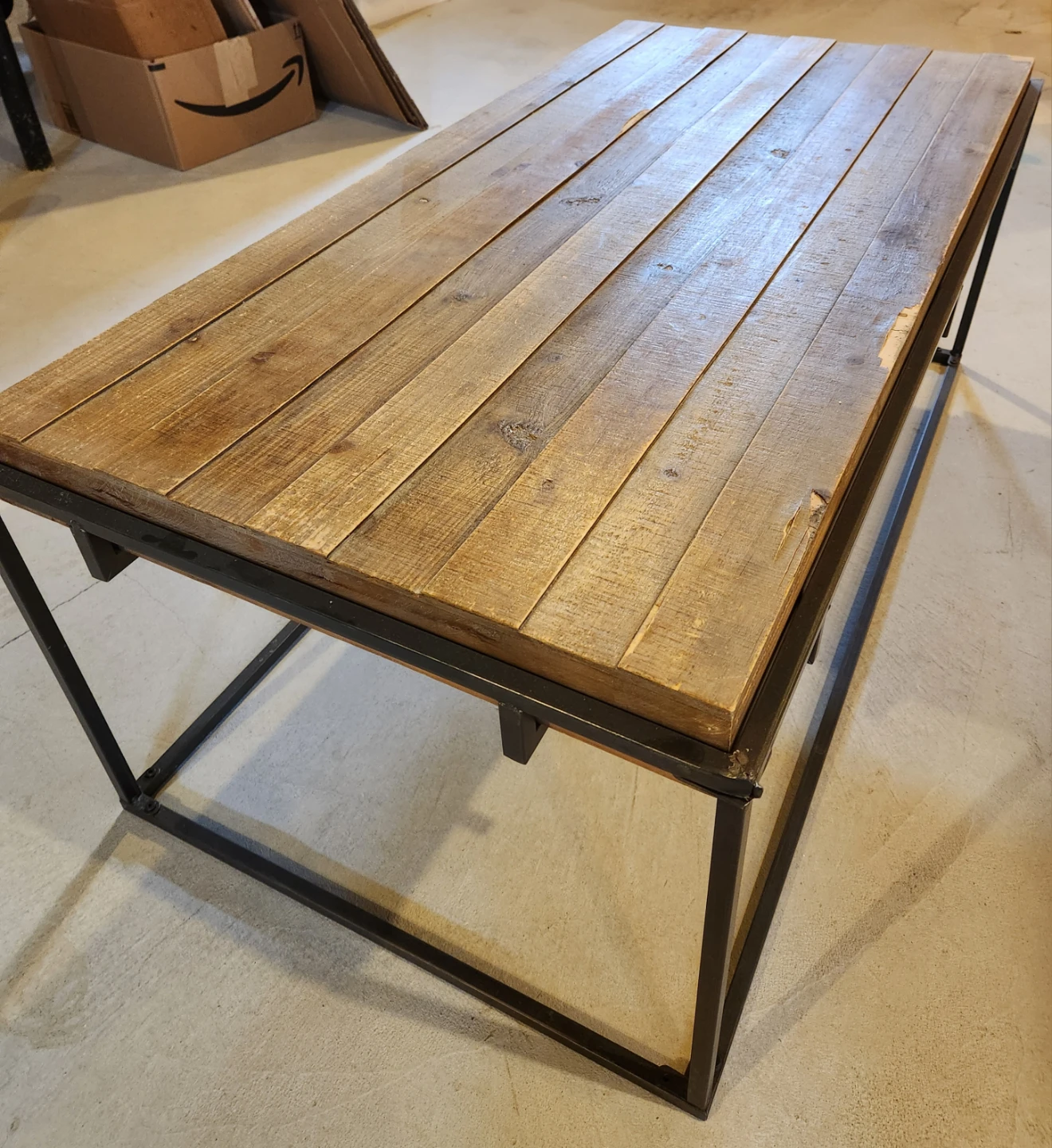 Rustic Wood and Metal Coffee Table