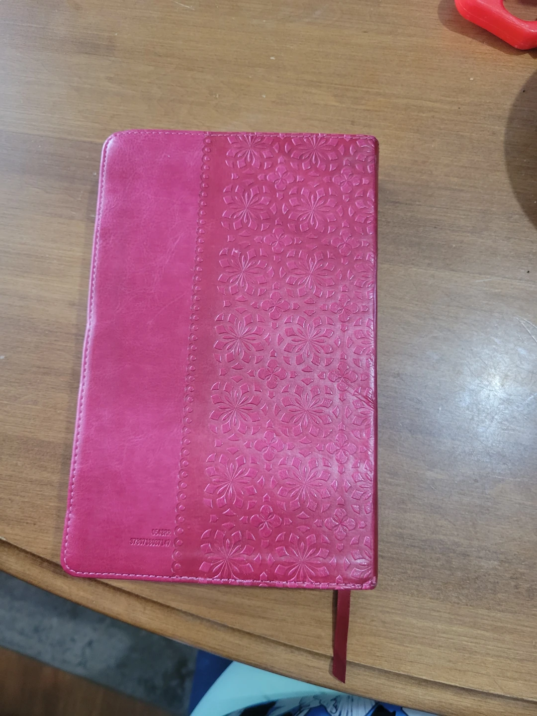 Dark Pink/Red Imitation Leather Holy Bible - photo 2