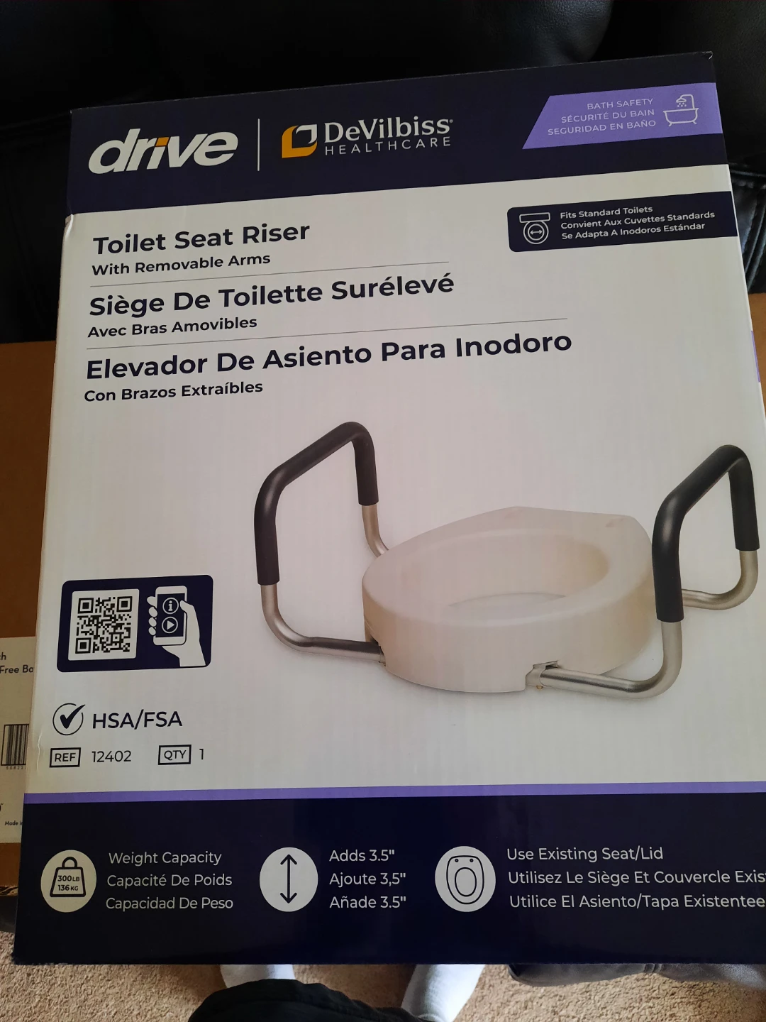 Drive DeVilbiss Healthcare Toilet Seat Riser with Removable Arms - photo 2