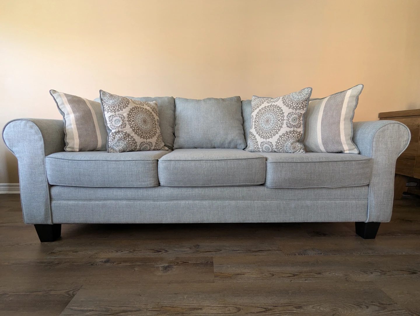 2 x Fabric Sofa with Decorative Pillows