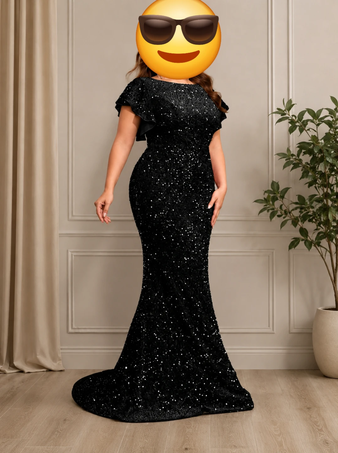 Black Sequin Formal Gown