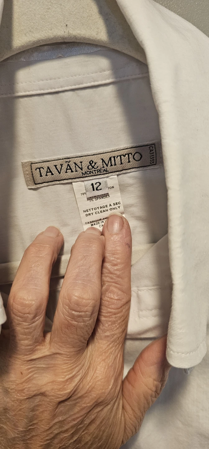 Tavan & Mitto Montreal Women's White Button-Up Shirt Size 12 - photo 2