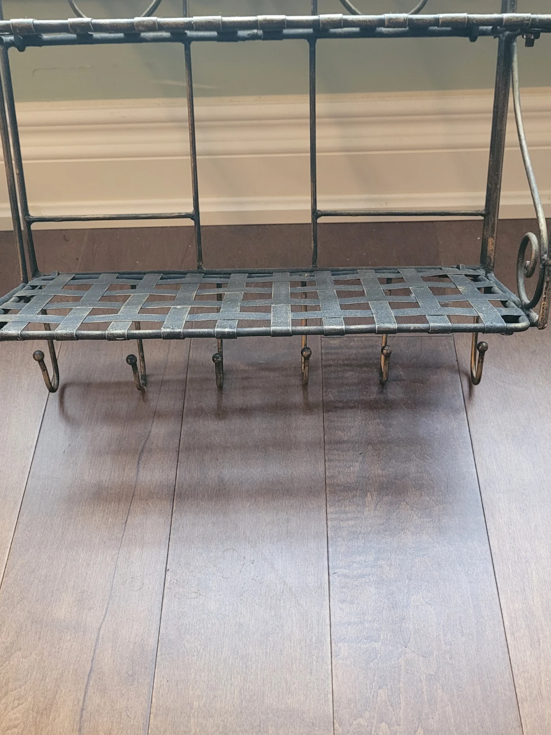 Metal Wall Shelf with Hooks - photo 3