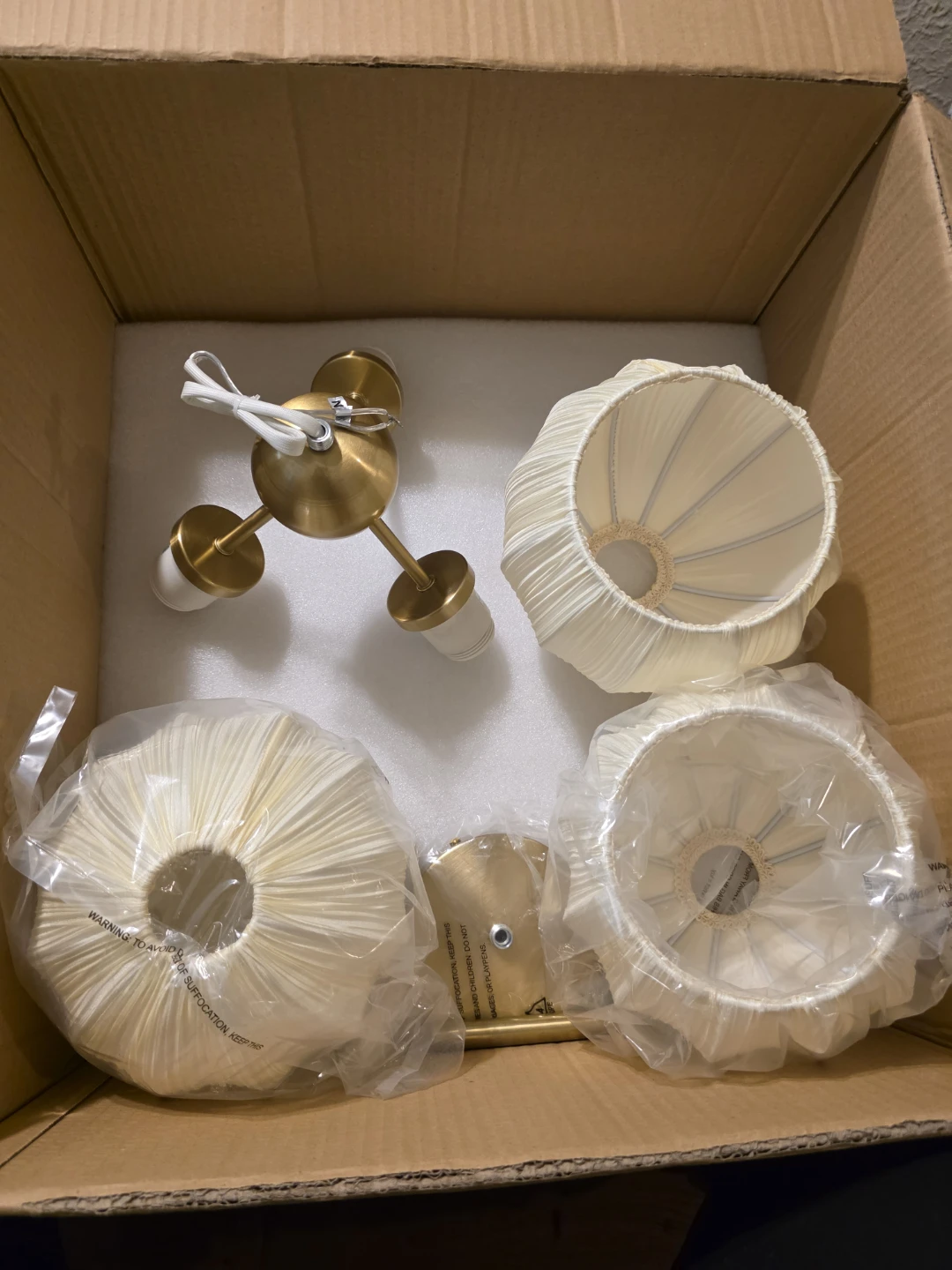 17.7" Gold 3-Light Semi Flush Mount Ceiling Light Fixture - photo 2