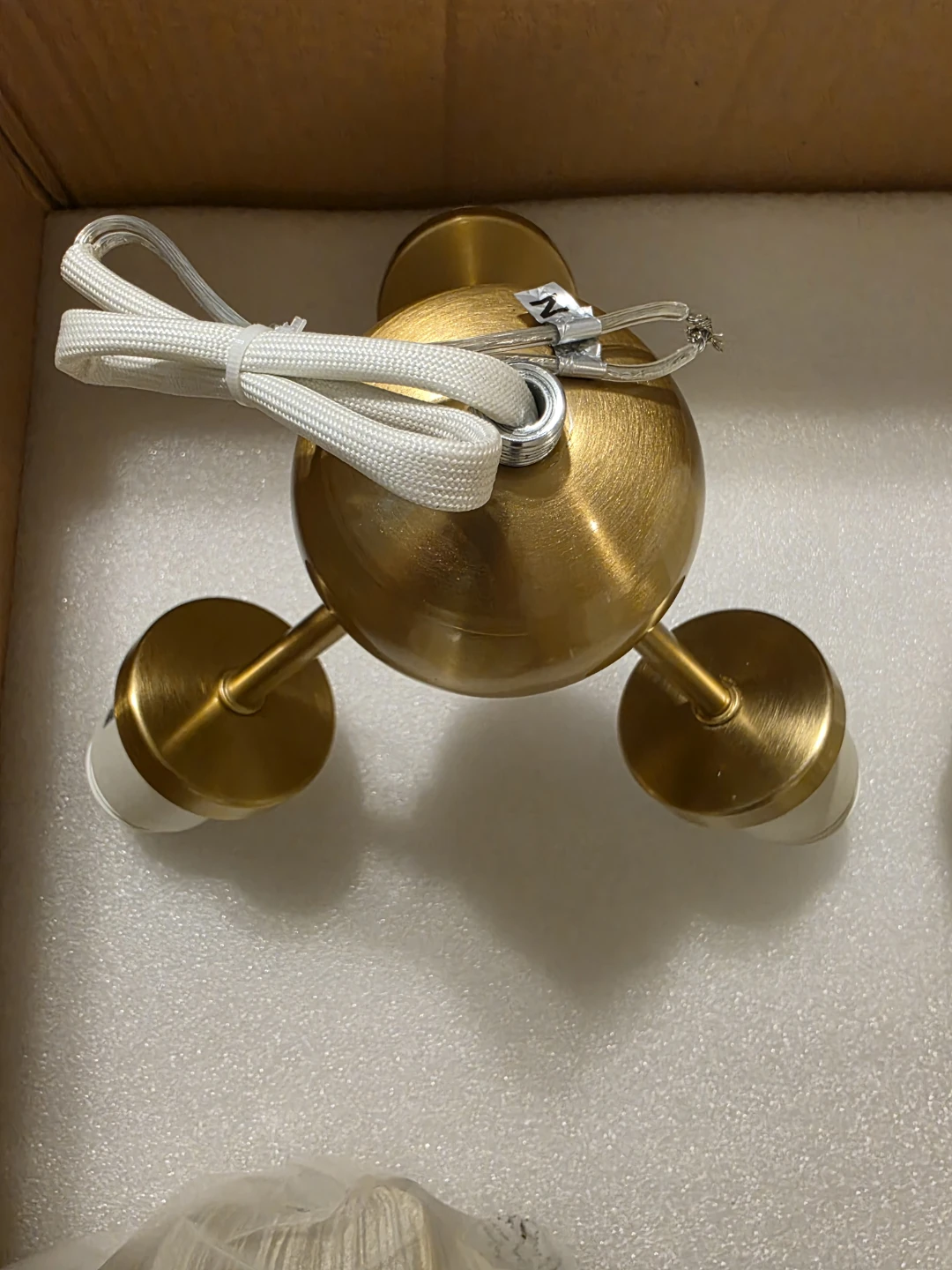 17.7" Gold 3-Light Semi Flush Mount Ceiling Light Fixture - photo 3
