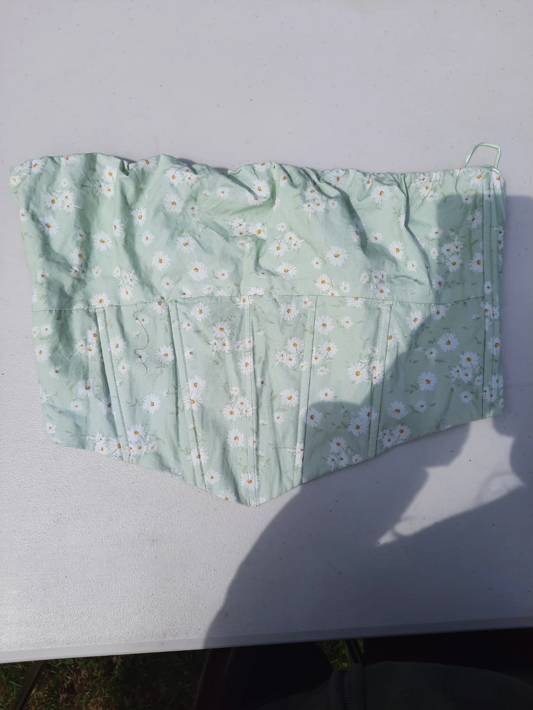 Light Green Floral Corset Top