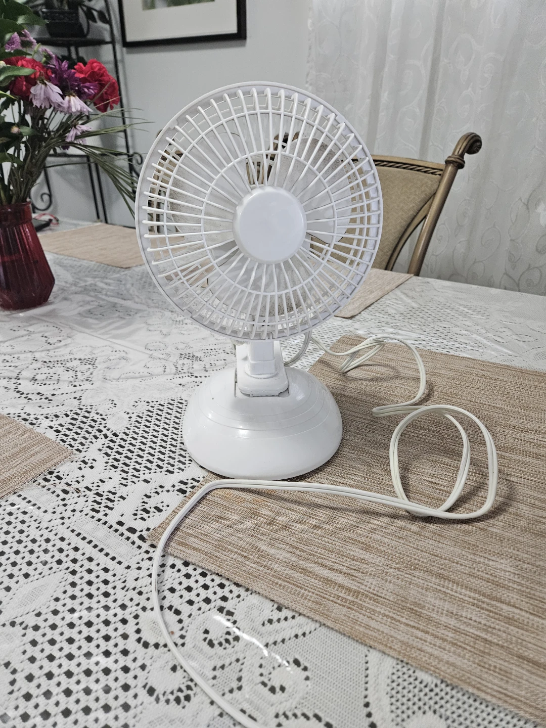 White Clip-On Desk Fan