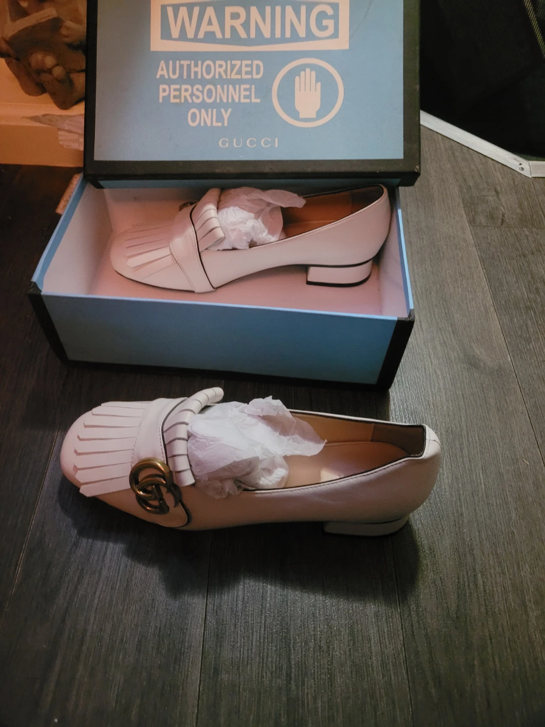 Gucci White Leather Horsebit Loafers Size 40 - photo 4