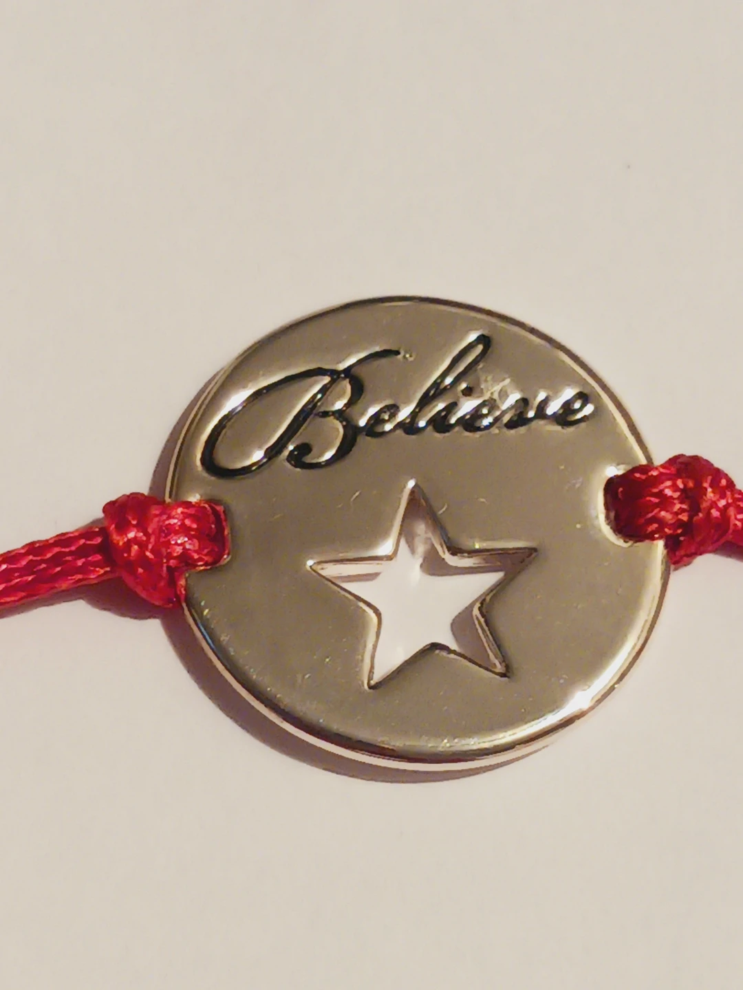 Red Cord "Believe" Star Charm Bracelet - photo 2