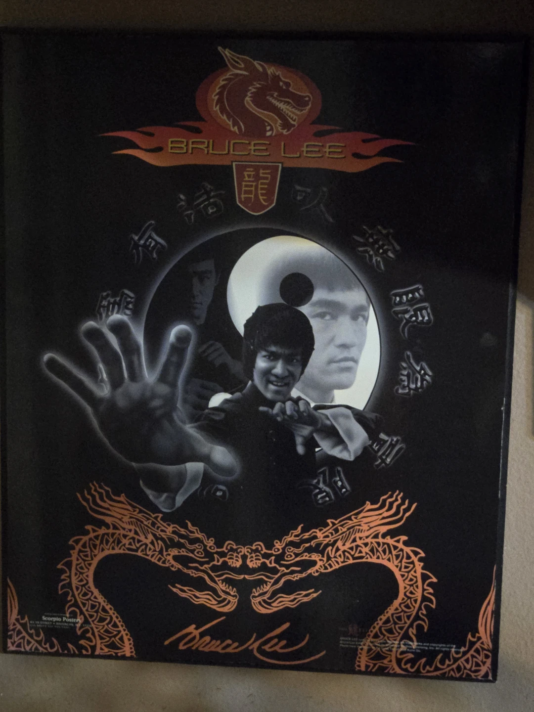 Bruce Lee Dragon and Yin Yang Poster