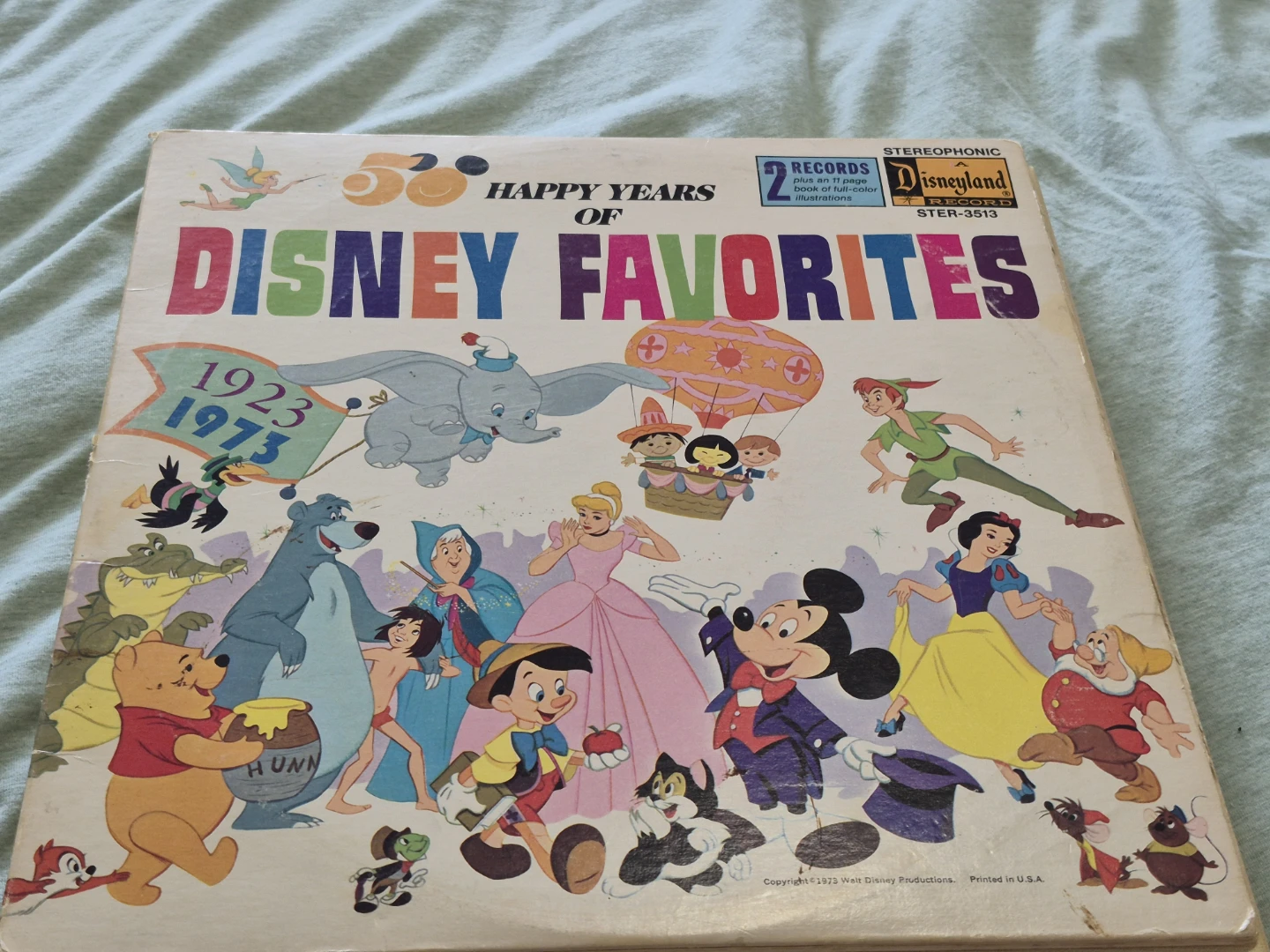 Disneyland 50 Happy Years of Disney Favorites Vinyl Record 1973