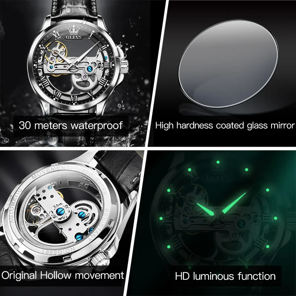OLEVS Men's Automatic Skeleton Watch - photo 4