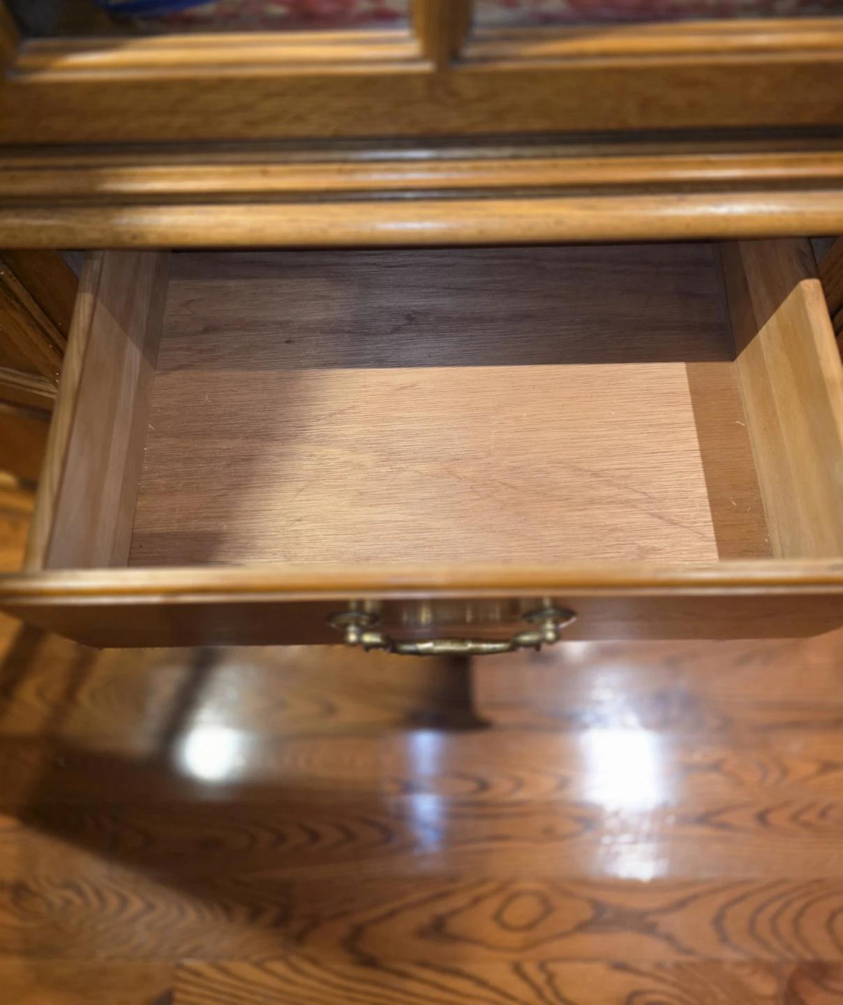 Wooden Display Cabinet with Glass Doors and Drawers - photo 4