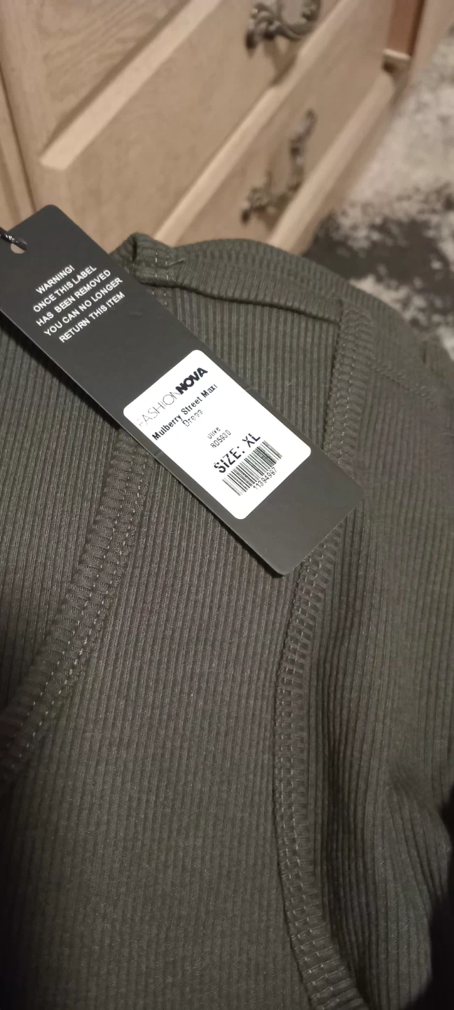 Fashion Nova Ribbed Maxi Dress - Olive - XL - photo 2