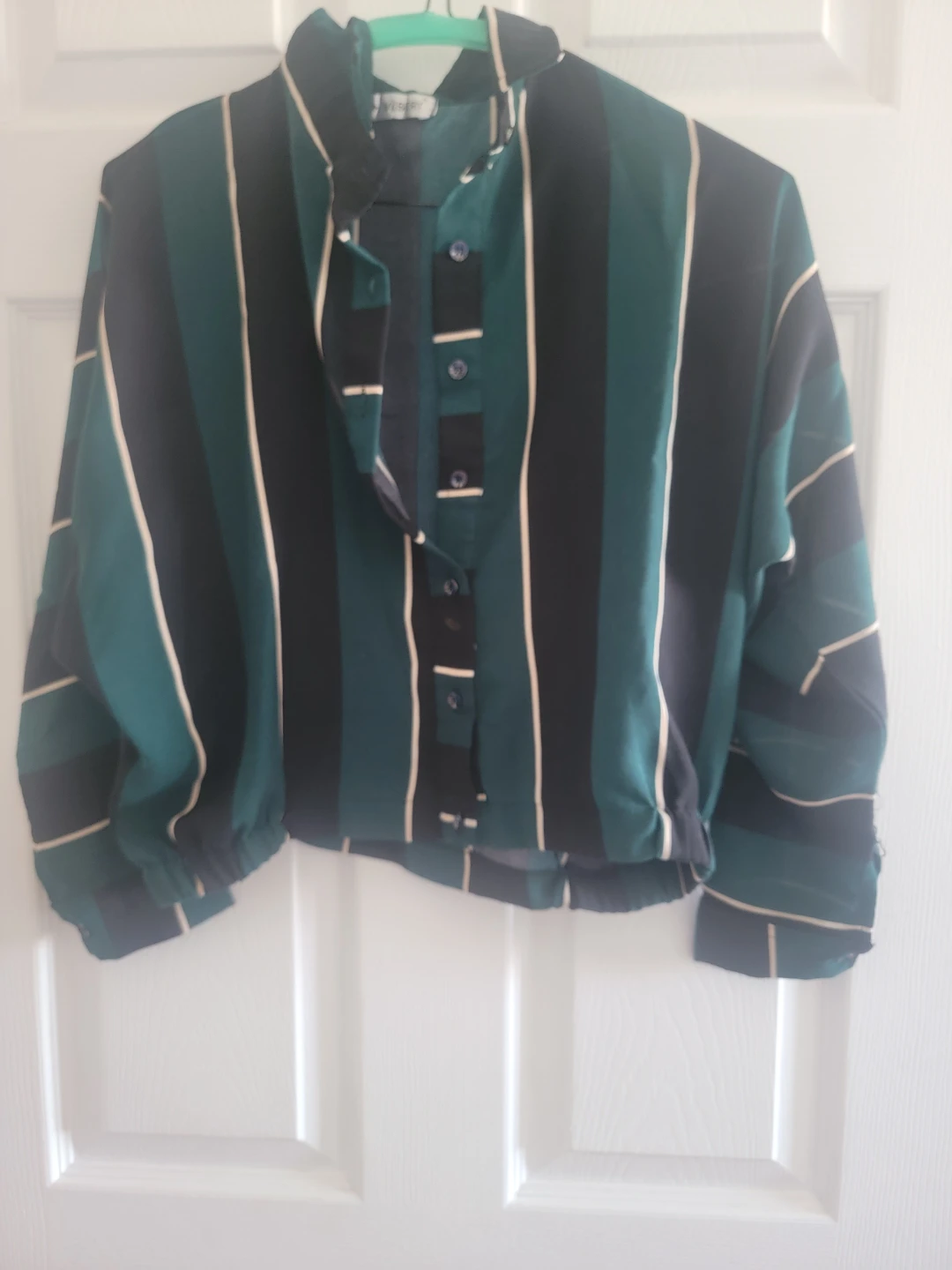 Striped Button-Up Blouse M