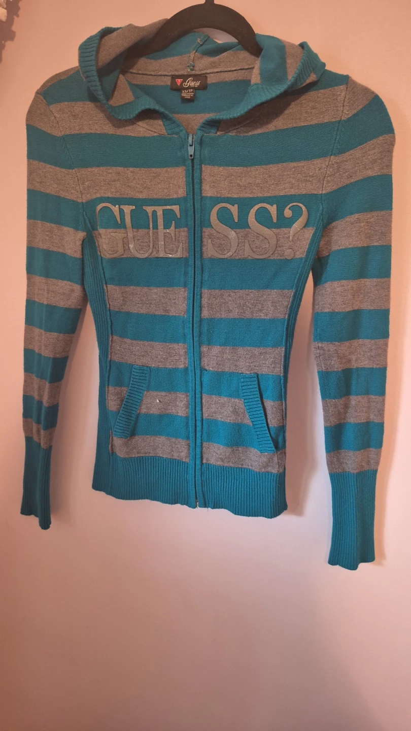Guess Striped Zip-Up Hoodie XS/TP