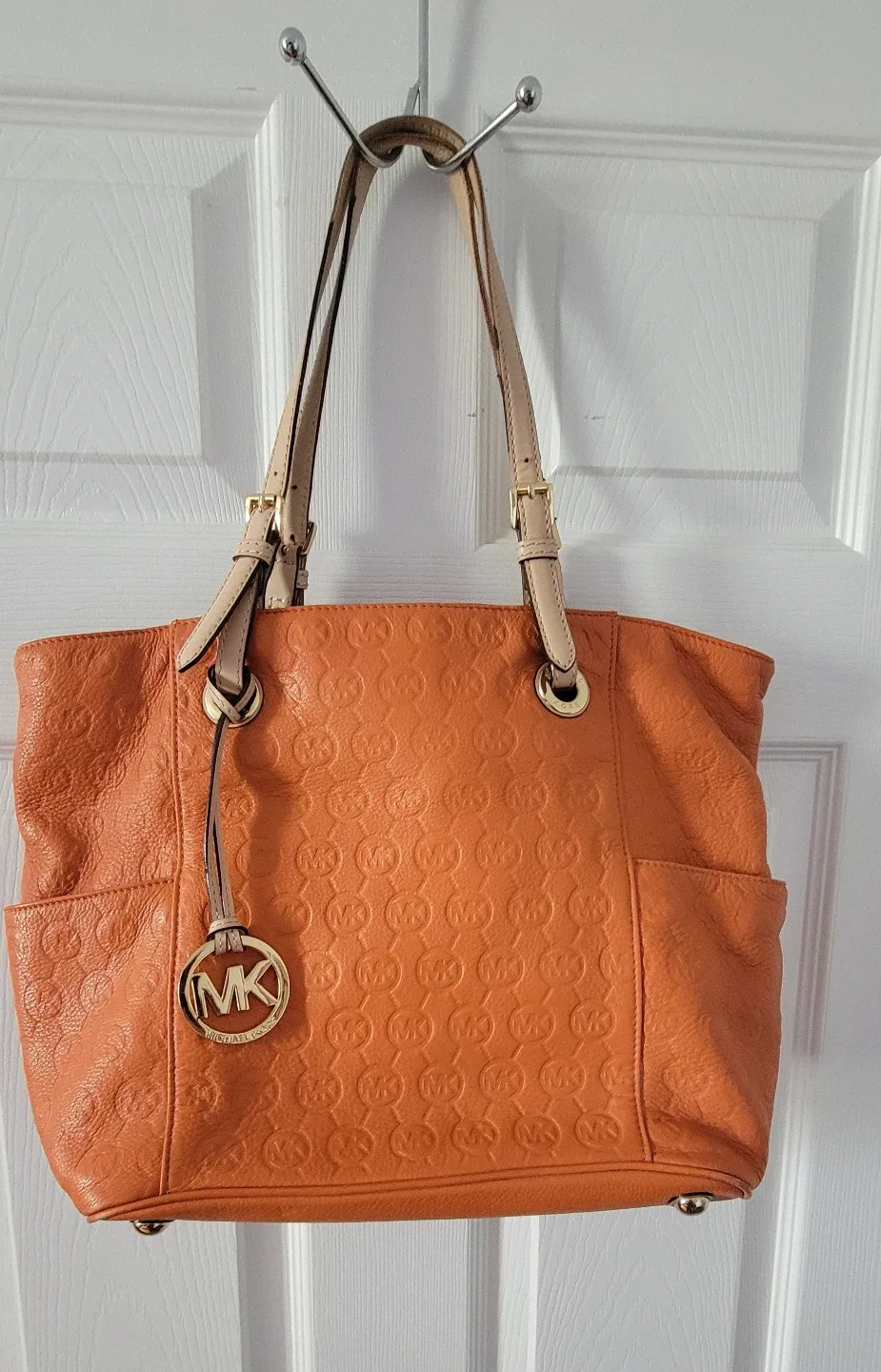 Michael Kors Orange Leather Tote Bag