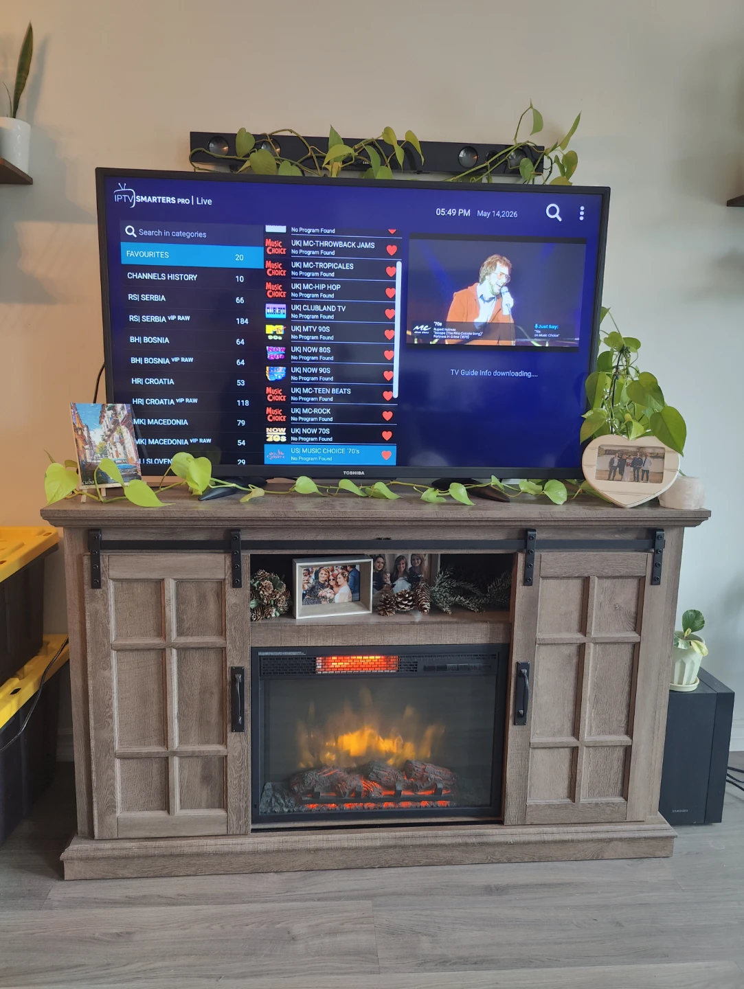 Farmhouse TV Stand with Electric Fireplace - photo 5