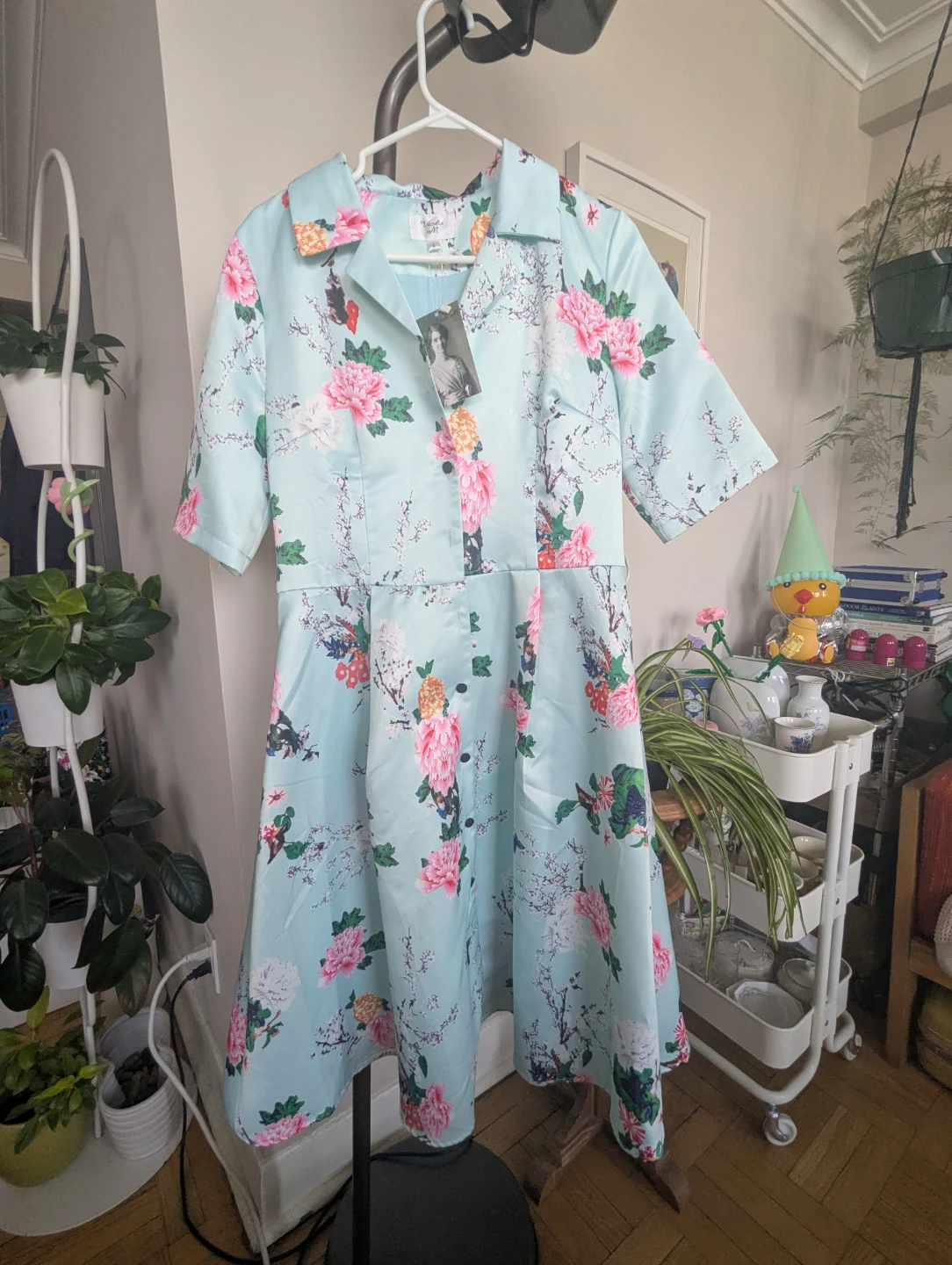 Viola M. Floral Print Shirt Dress - Size L