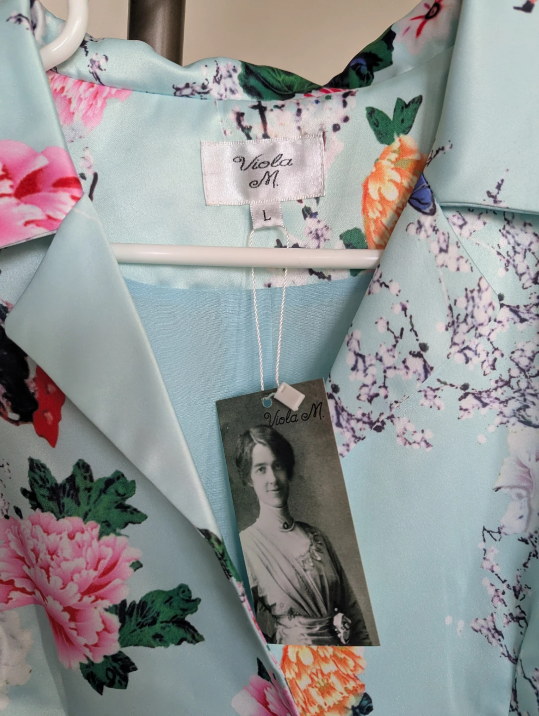 Viola M. Floral Print Shirt Dress - Size L - photo 3