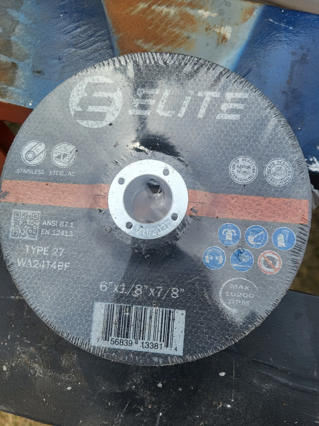 Elite 6" x 1/8" x 7/8" Type 27 Cutting Wheel