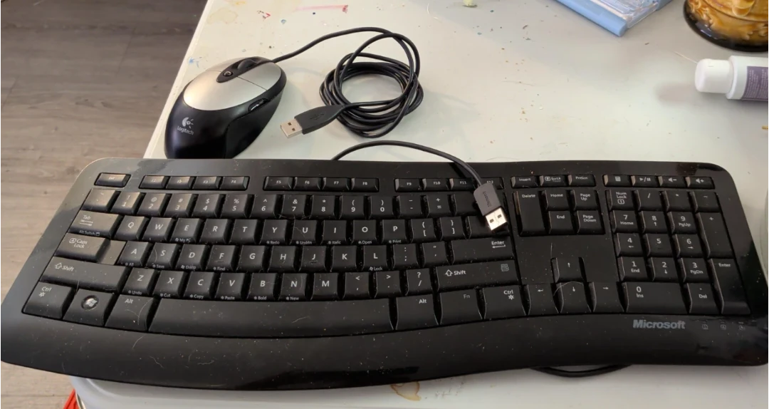 Microsoft Comfort Curve 3000 Wired Keyboard & Logitech Mouse