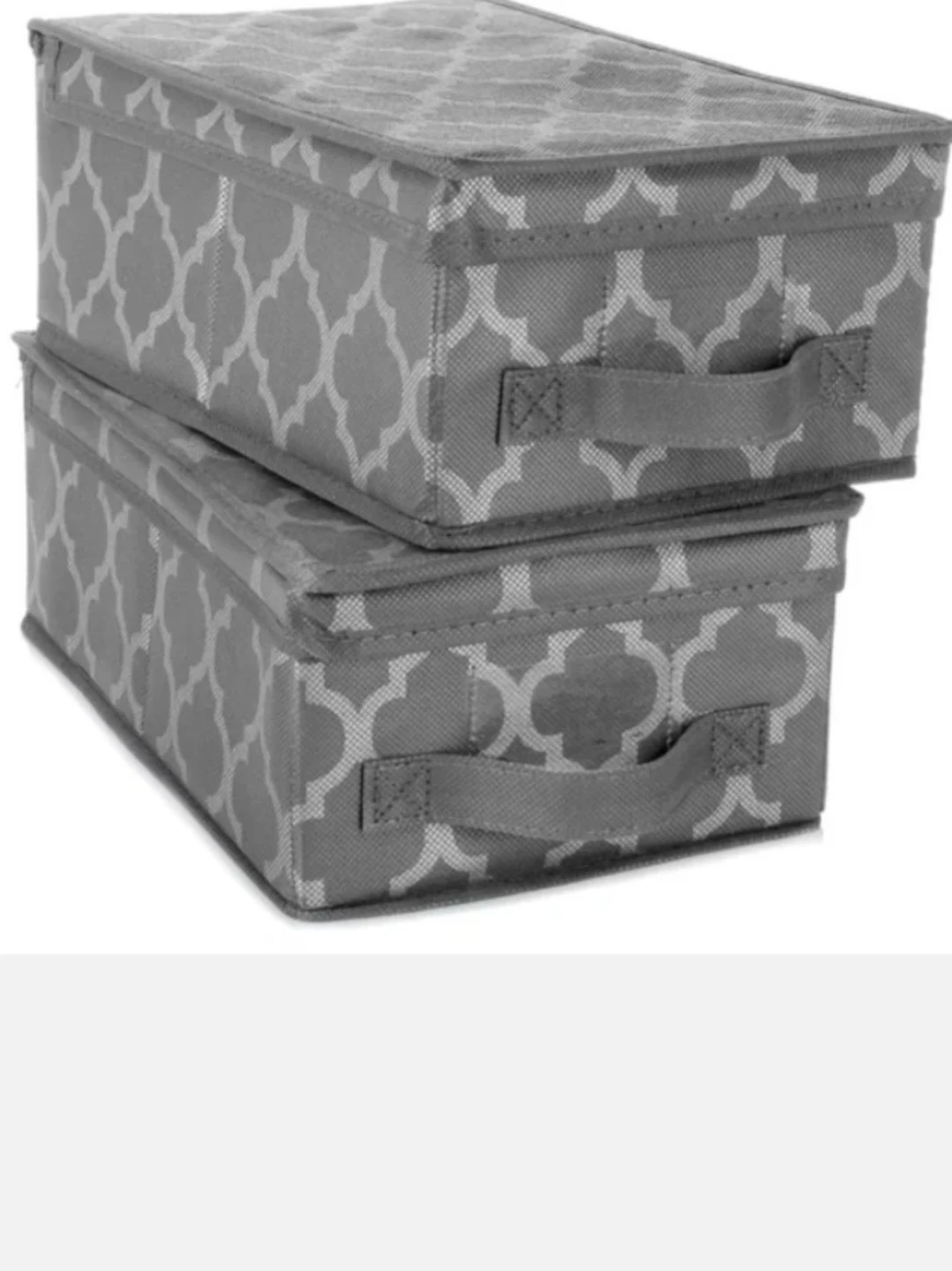 NEW 2 STORAGE Foldable, GRAY, SILVER SHOE SIZE BOXES