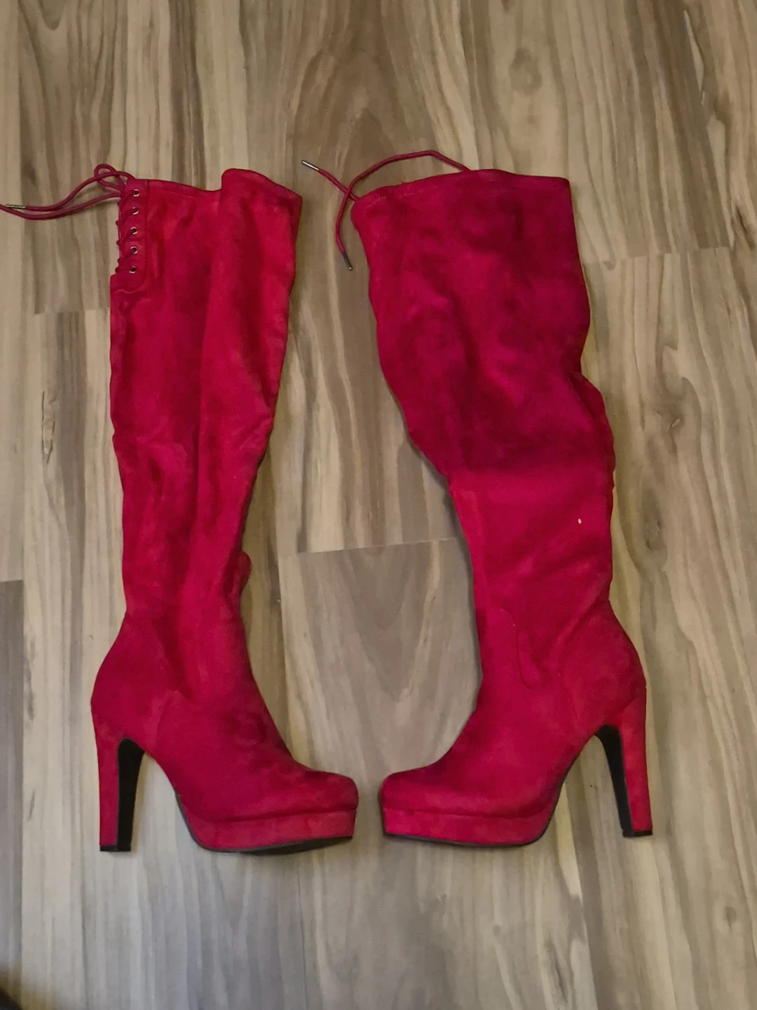 Torrid Red Suede Over-the-Knee Boots Size 9.5