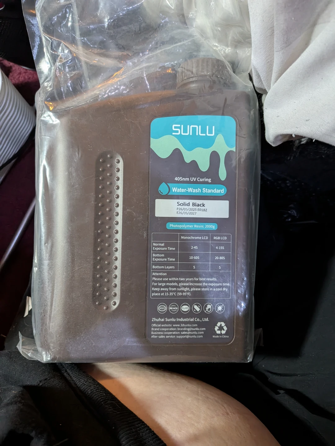 SUNLU Photopolymer Resin 2000g - Dark Grey
