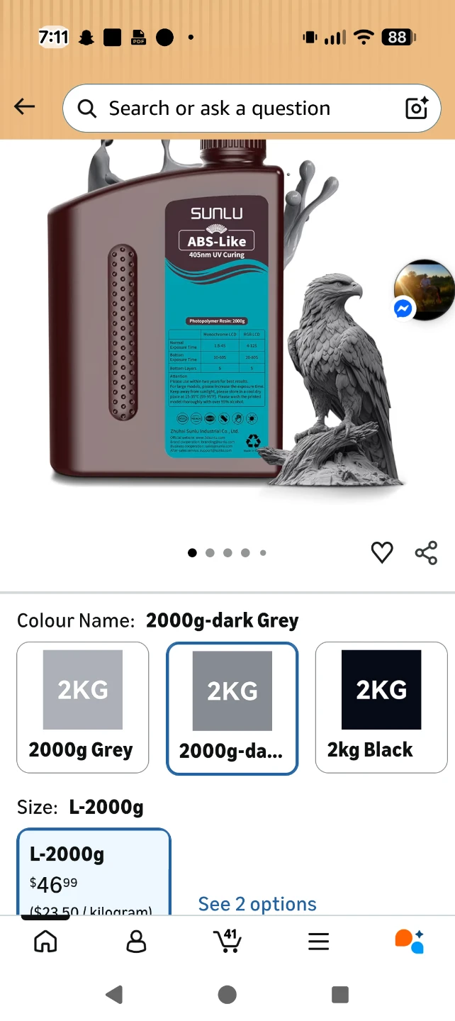 SUNLU Photopolymer Resin 2000g - Dark Grey - photo 2