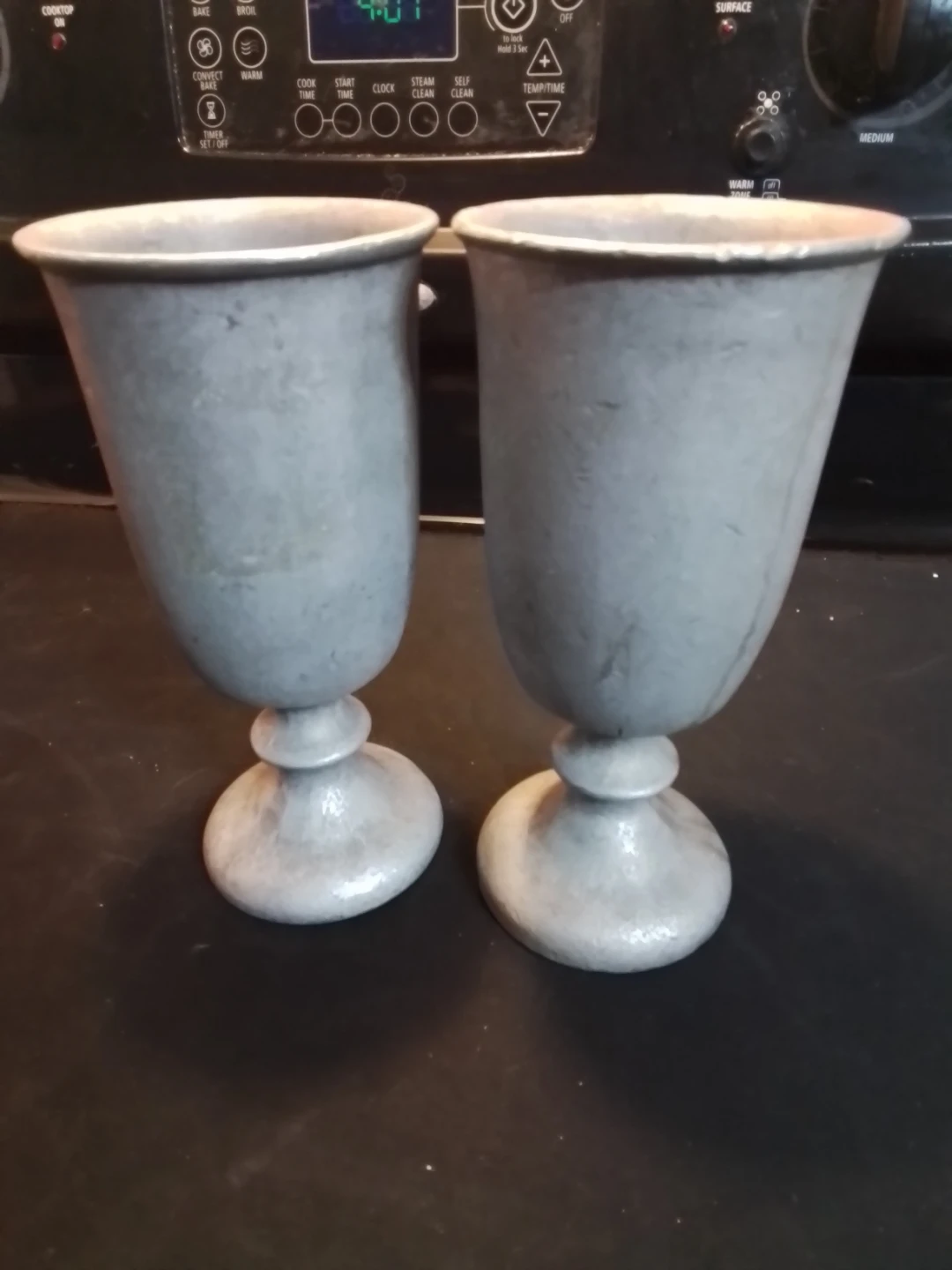 Vintage Heavy-Cast Pewter Goblets (Pair) – King Henry VIII - photo 4