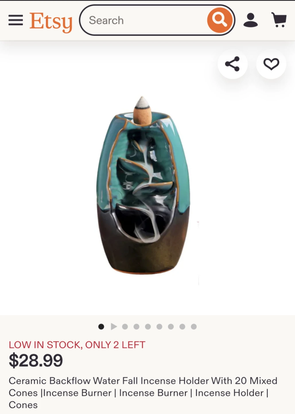 Ceramic Waterfall Incense Holder with 19 Mixed Cones - photo 2