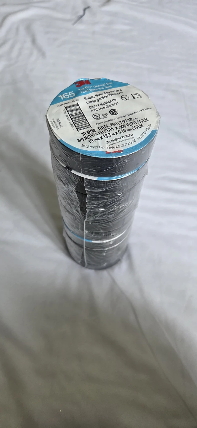 3M Temflex 165 General Use Vinyl Electrical Tape - Black - photo 2