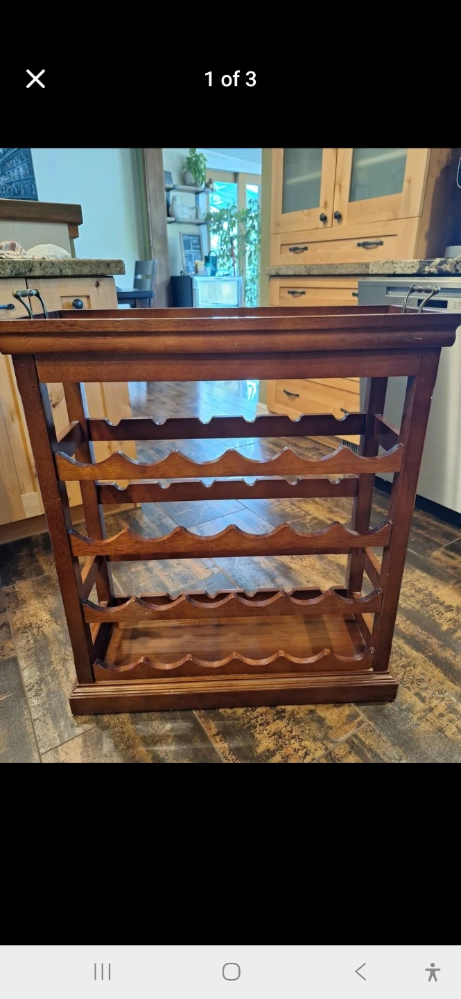 Wooden Wine Rack with Serving Tray - photo 3