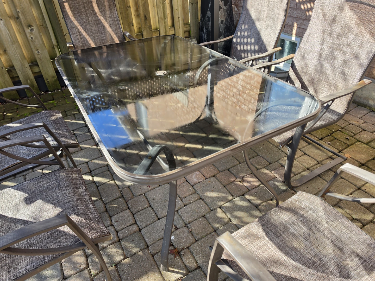 Patio Dining Set - Glass Top Table and 6 Chairs - photo 3