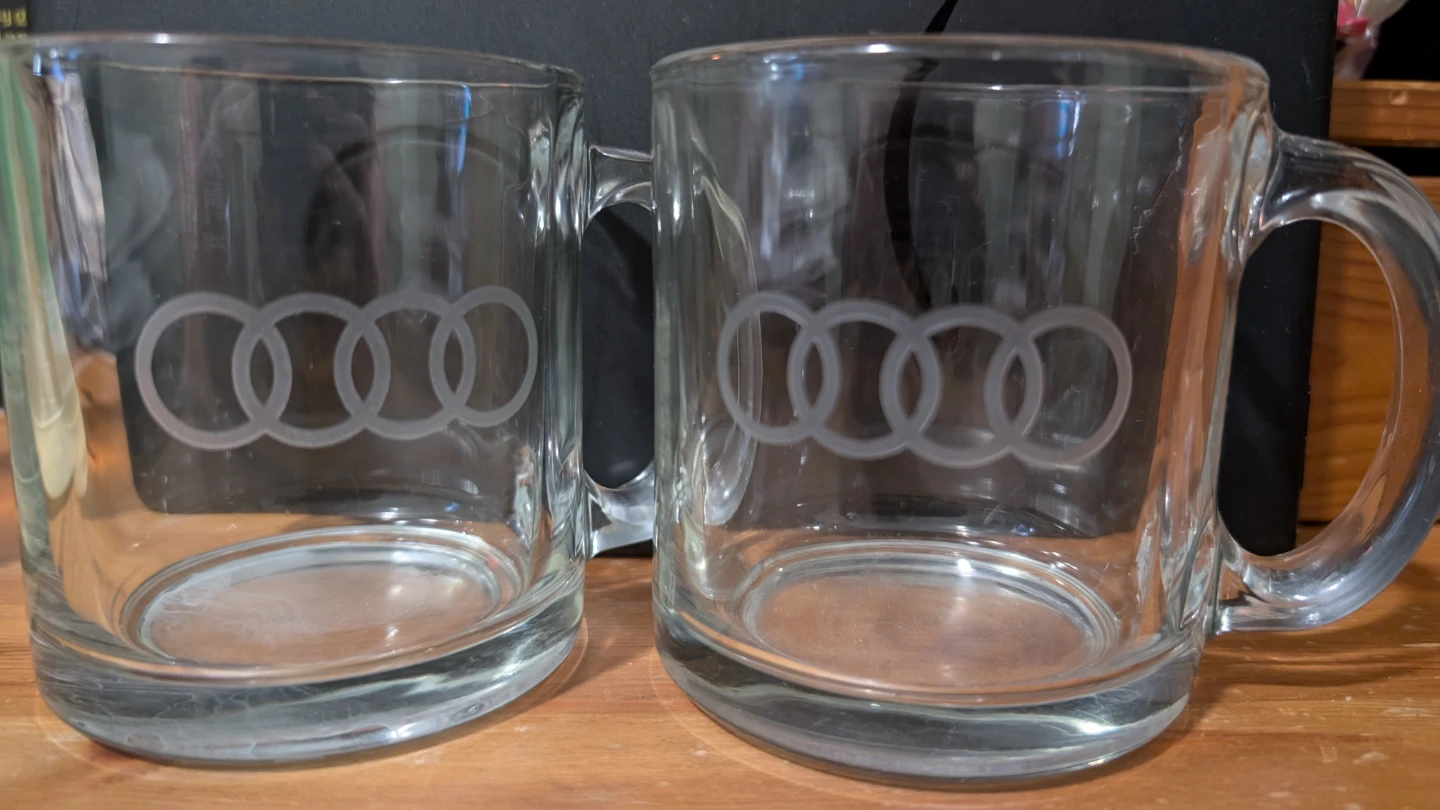 Audi Logo Glass Mugs (Set of 2)