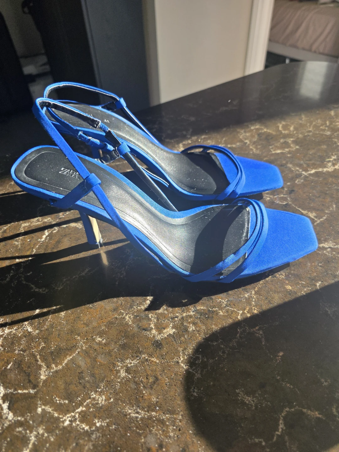 ZARA Blue Strappy Heeled Sandals - Size 39 - photo 2