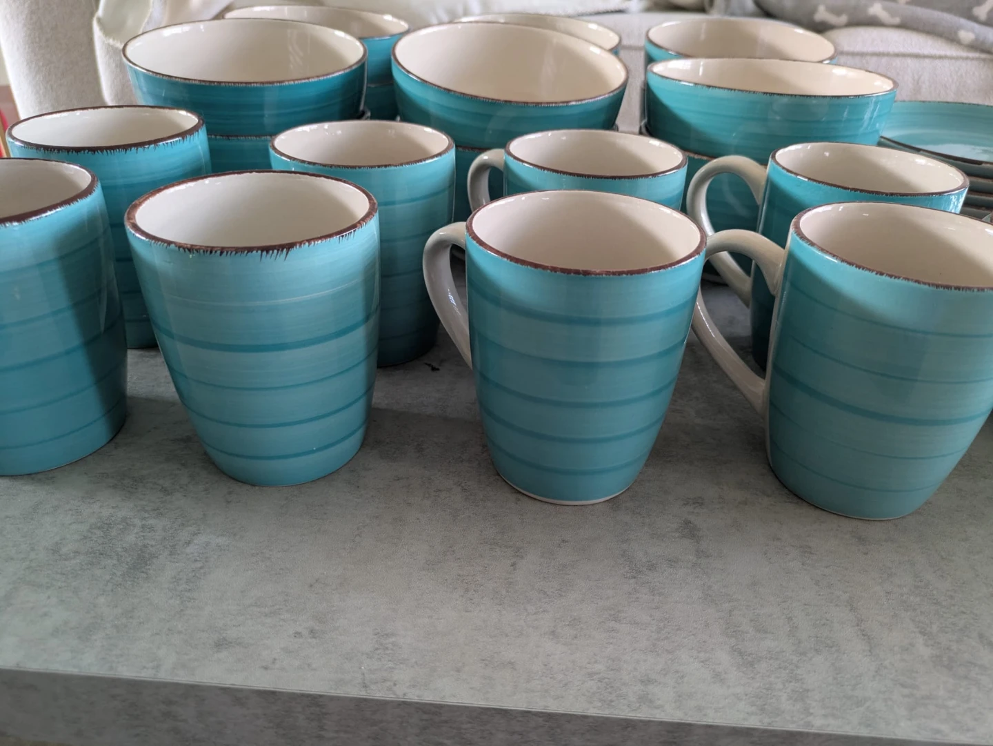 Teal Ceramic Dinnerware Set for 12 people - photo 3