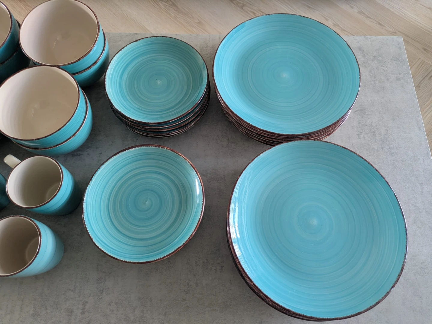 Teal Ceramic Dinnerware Set for 12 people - photo 4