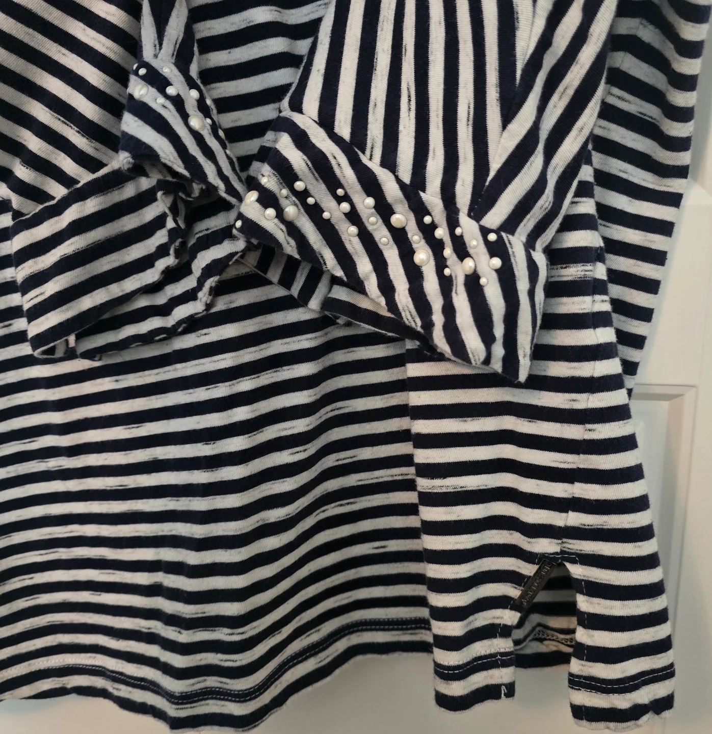 Dismero Striped Pearl Detail Blouse - photo 4
