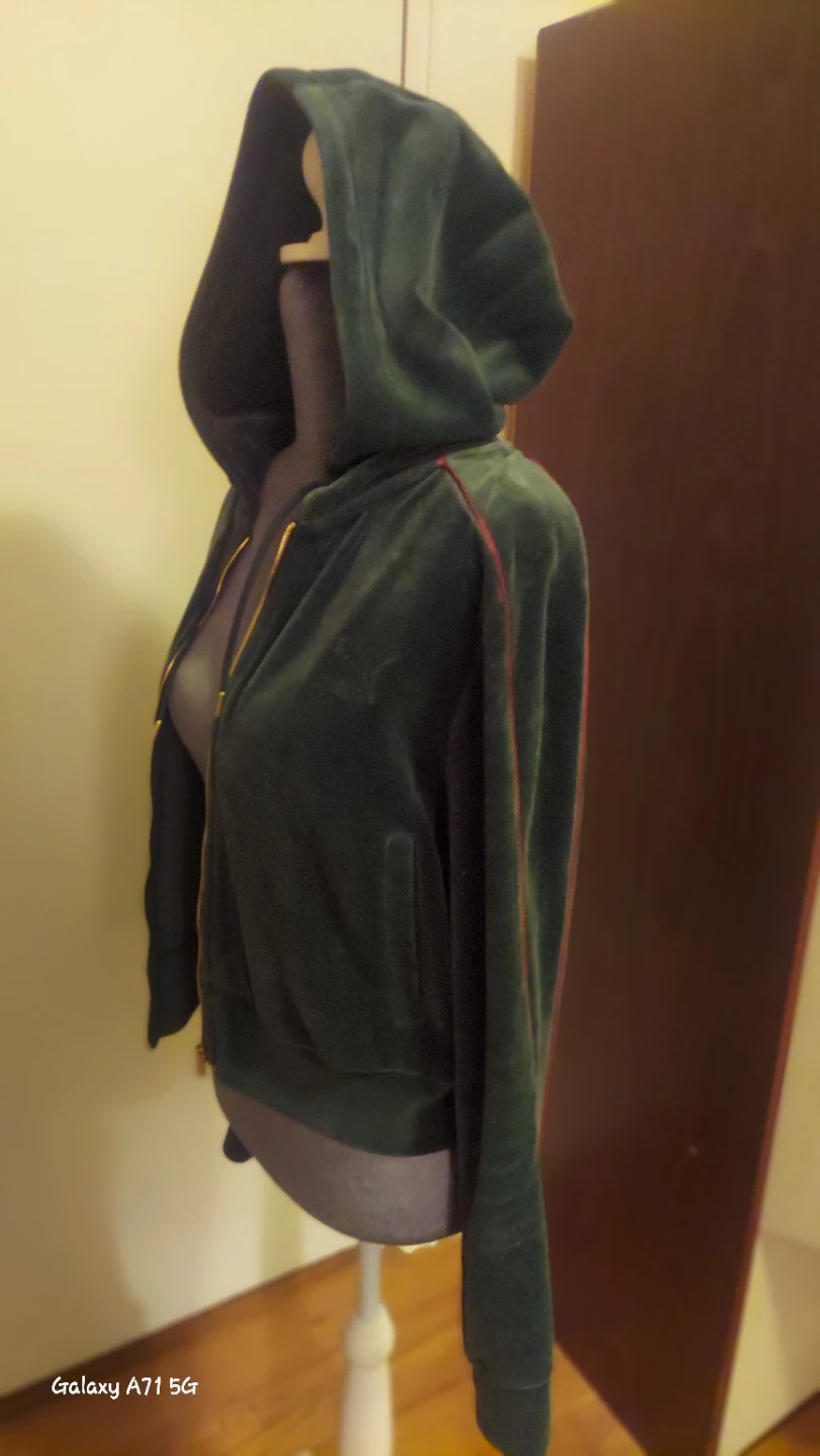 Puma Velour Zip-Up Hoodie Jacket Green - photo 5