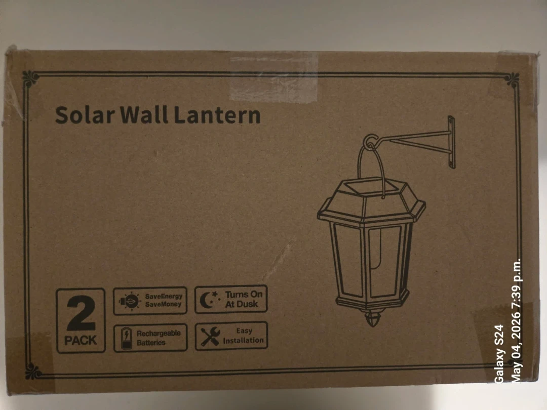 2x Outdoor Solar Lanterns - No Wiring, Auto On - photo 3