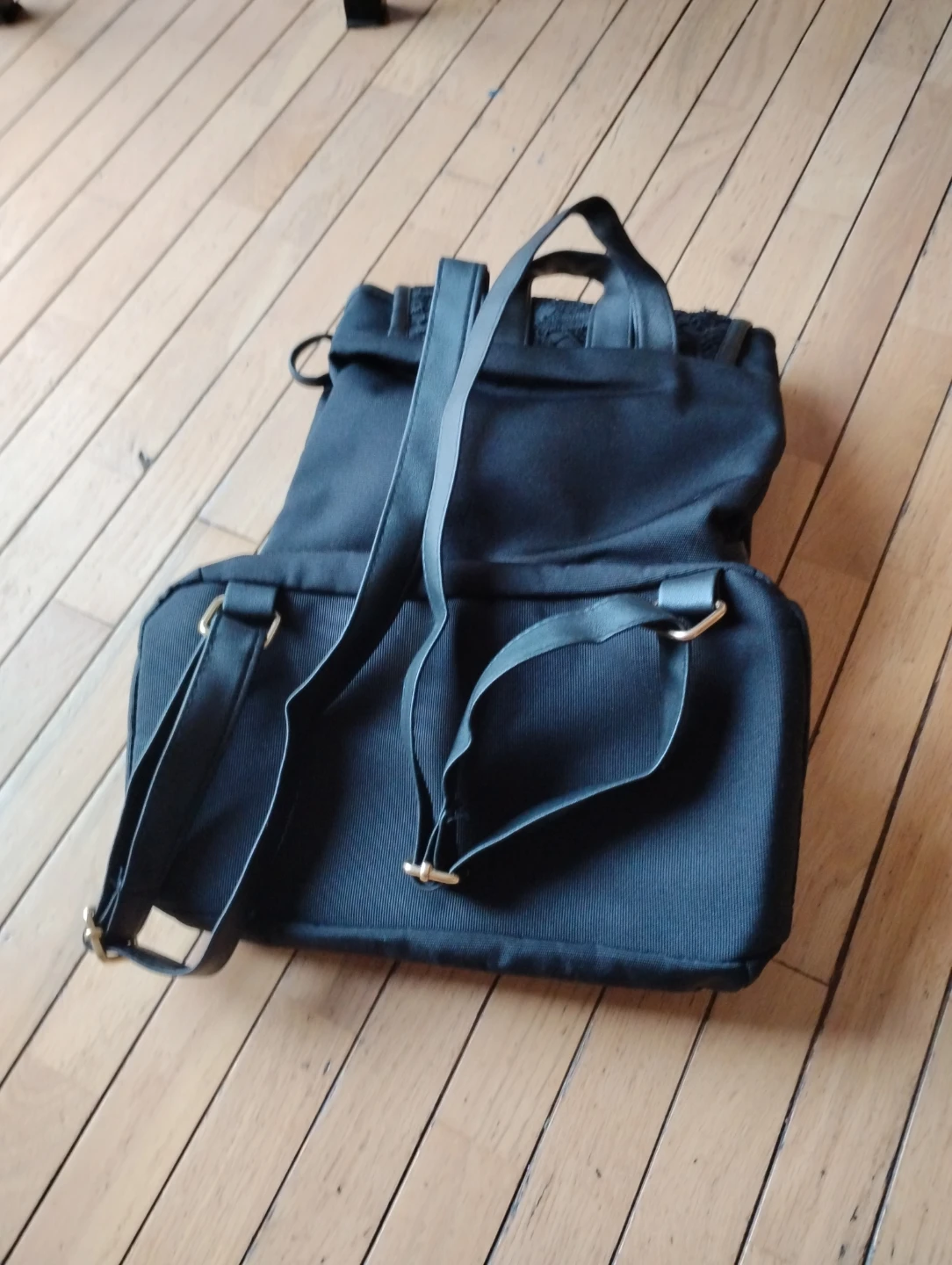 Black Backpack with Lace Detail - photo 2